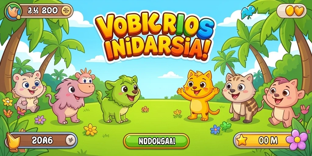 Tampilan utama game dengan karakter yang menarik.