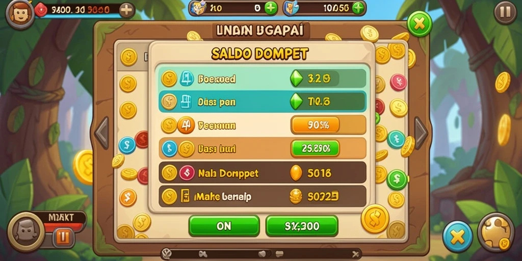 Tampilan utama aplikasi dengan berbagai pilihan slot.