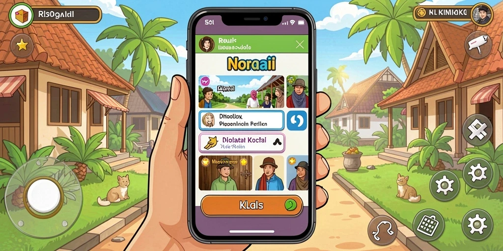 Tampilan utama game dengan karakter menarik.
